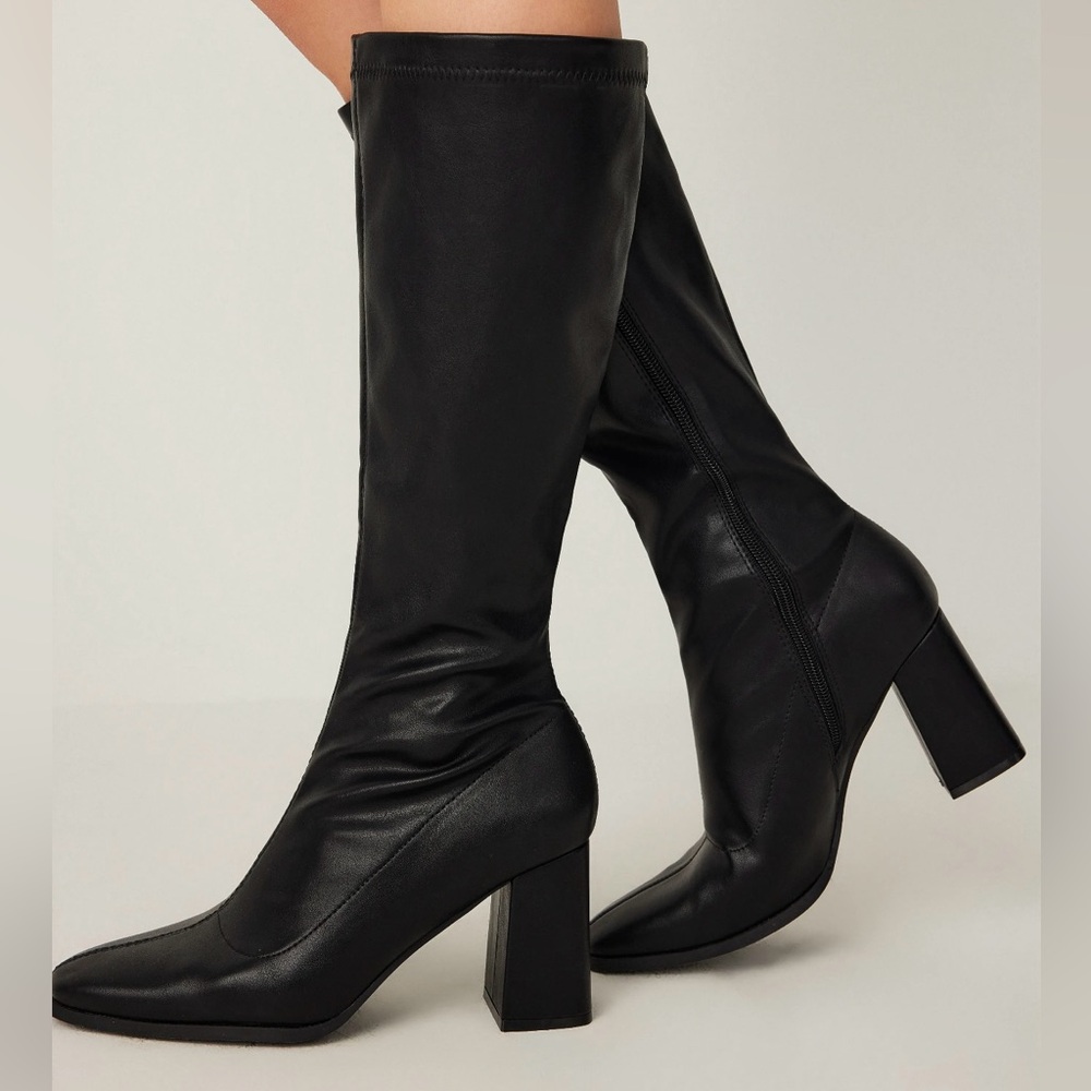 Cider Black Heeled Boots